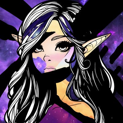 elf girl realistic dark fantasy