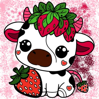 cute strawberry cow