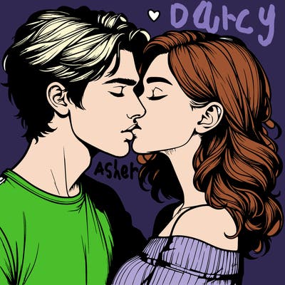 realistic couple kissing