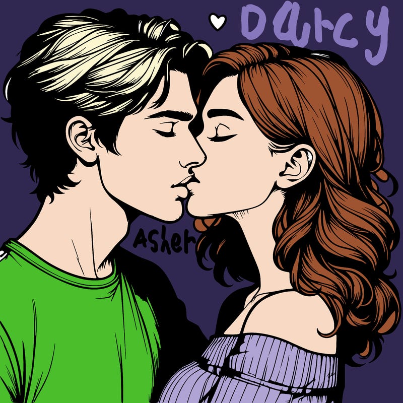 realistic couple kissing