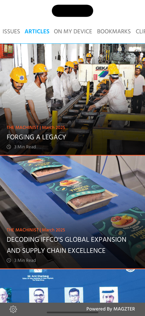 The Machinist - Articles feed in The Machinist B2B manufacturing magazine app showcasing industrial and supply chain news