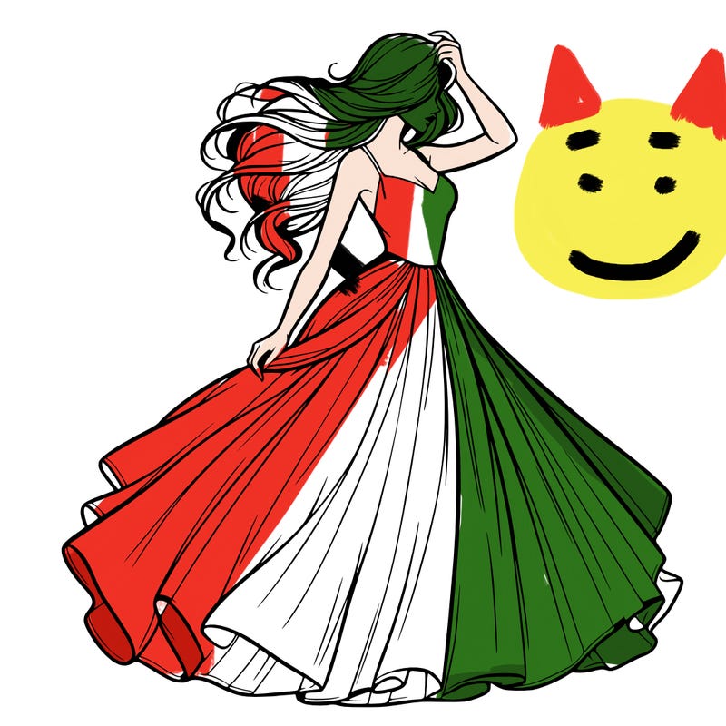 realistic woman with dress flowing in the wind