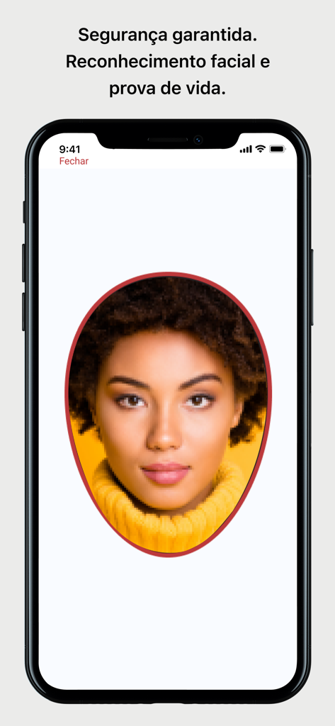 Écran de reconnaissance faciale pour une vérification d'identité sécurisée dans l'application RG Digital MG