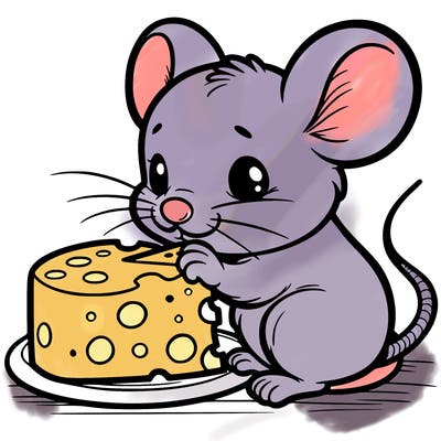 mouse eating cheese