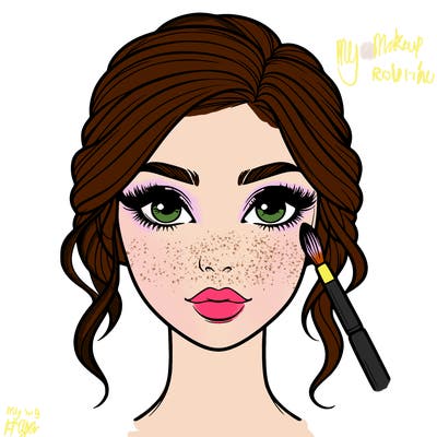 realistic person with makeup