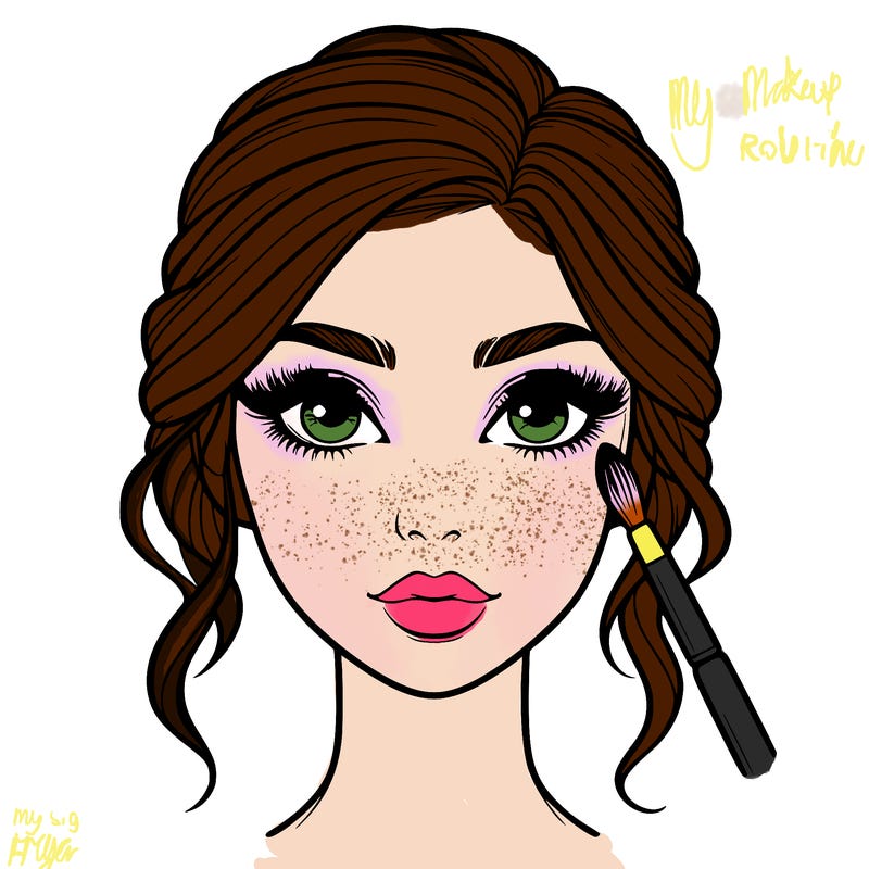 realistic person with makeup
