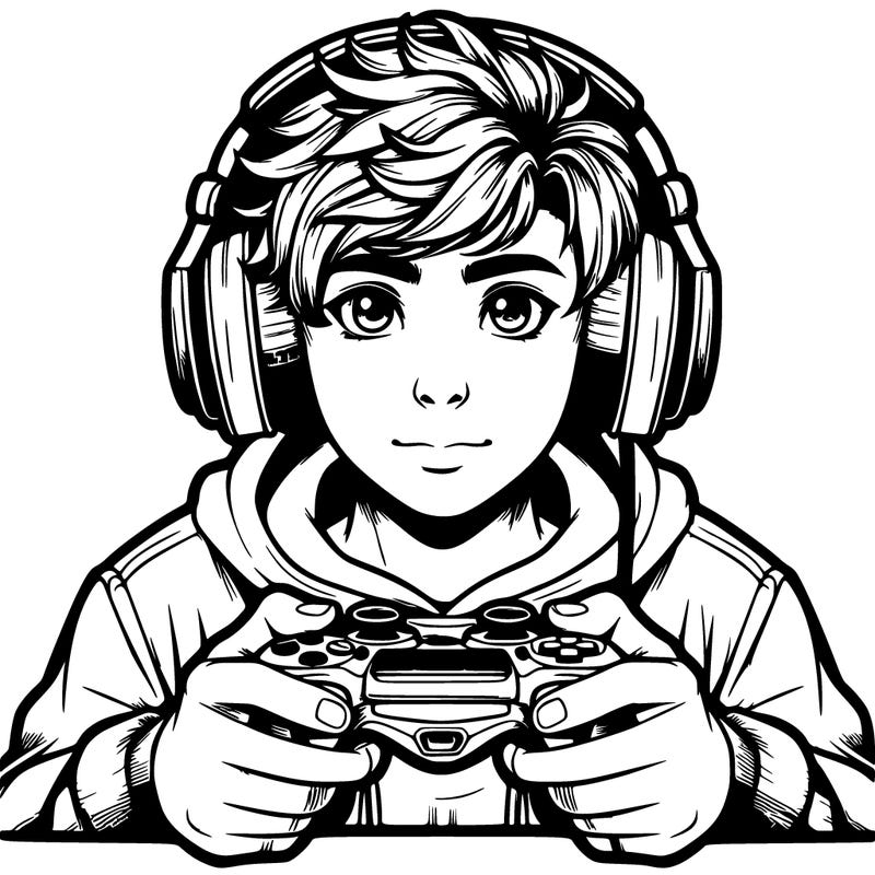 realistic gamer boy