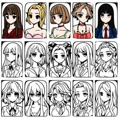 girls that look diffrent anime