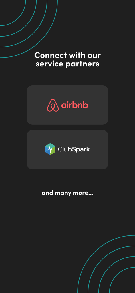 igloohome - AirbnbやClubSparkなどのサービスパートナーとの連携を紹介するigloohomeアプリの画面