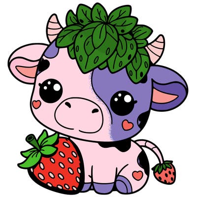 cute strawberry cow