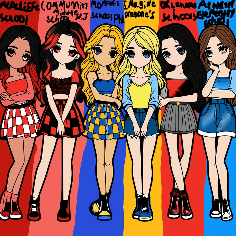 a group of girls realistic
