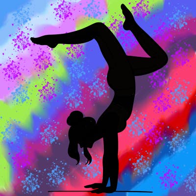 a woman doing a handstand