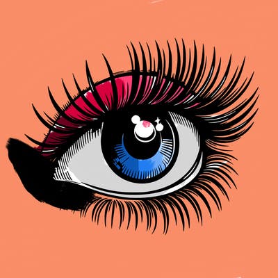 realistic eye long eylashes