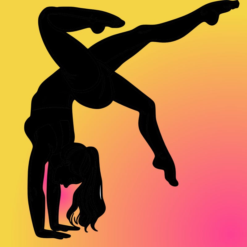 a woman doing a handstand