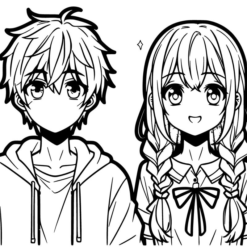 anime boy and girl