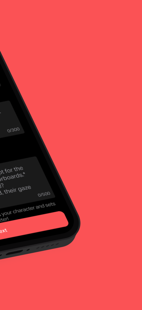 Girlfriend AI Simulator Lolly - Smartphone displaying the character customization interface of the Girlfriend AI Simulator Lolly app.