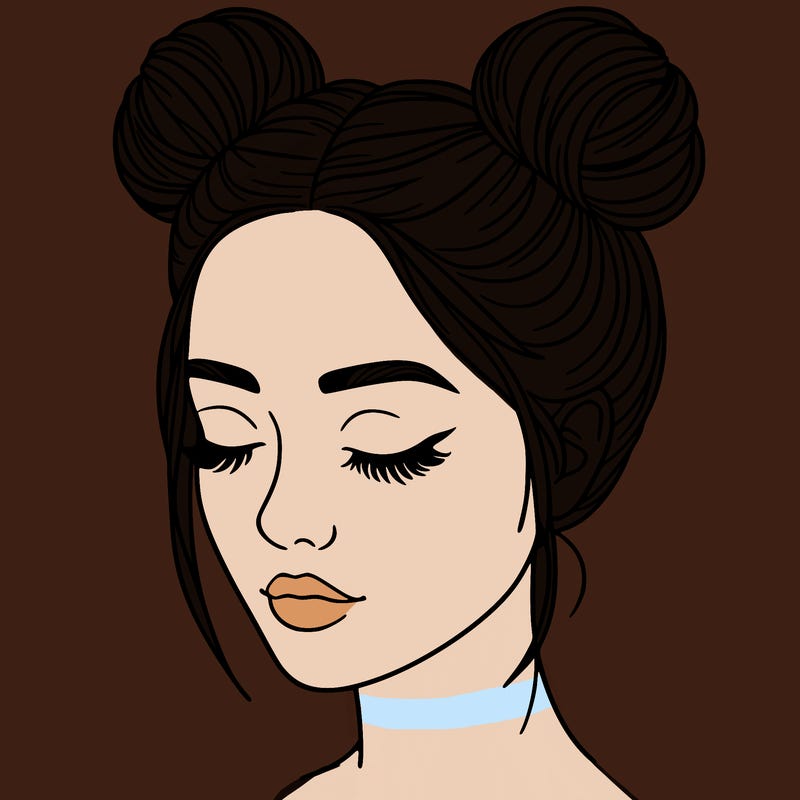 woman with hair buns
