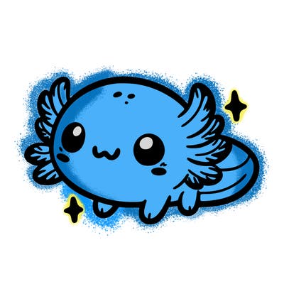 cute easy baby axolotl