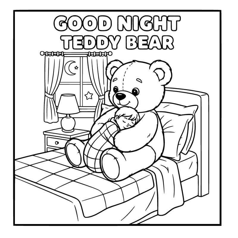 good night with teddy bear