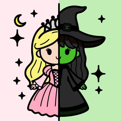 split princess and witch