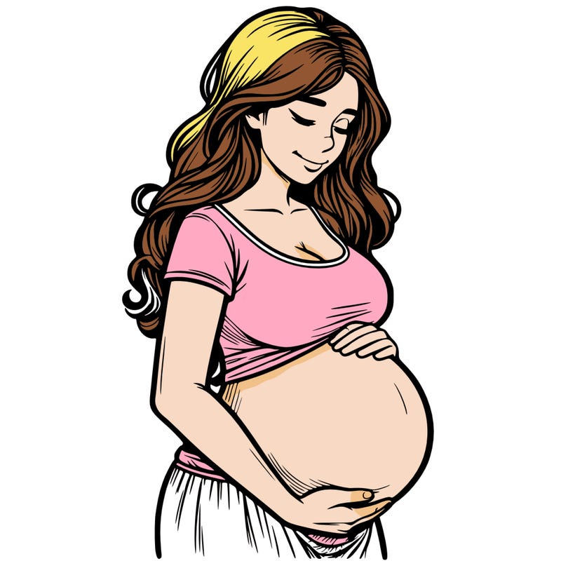 woman heavily pregnant realistic