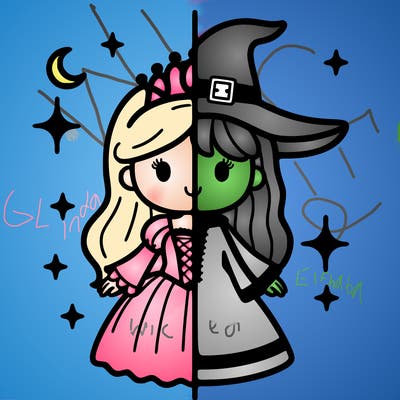 split princess and witch