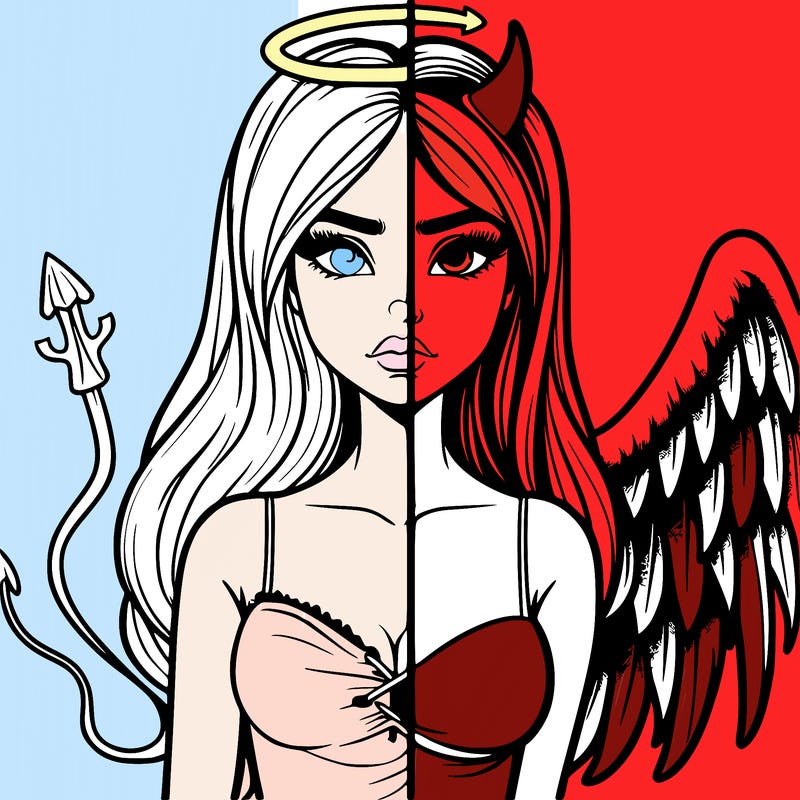 devil vs angel realistic girl