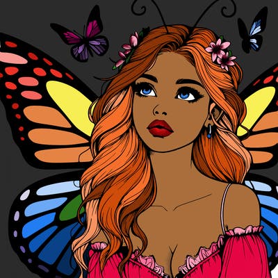 butterfly fairy realistic girl
