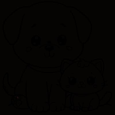 baby dog with a baby cat