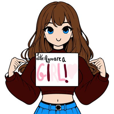 girl holding a blank sign in a long sleeve crop top