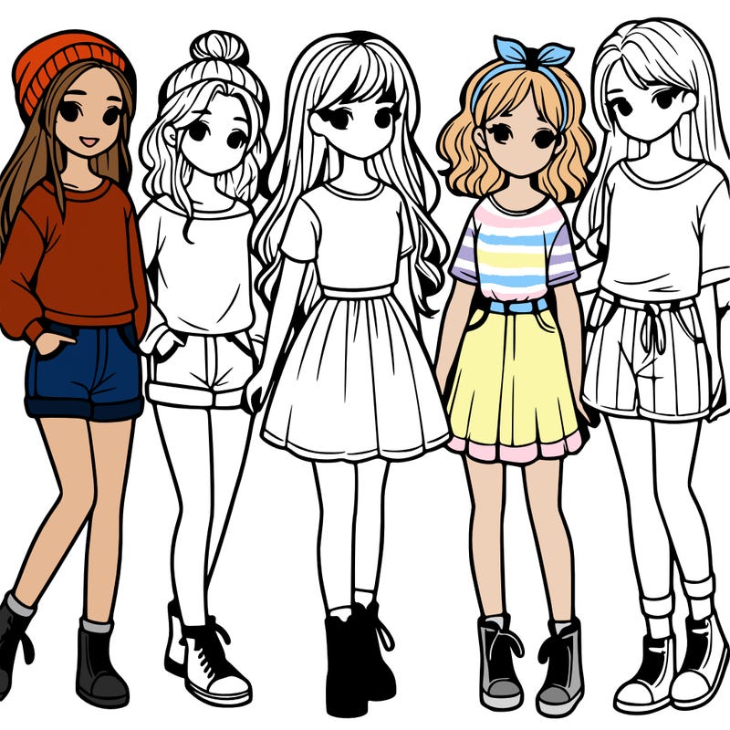 a group of five girls