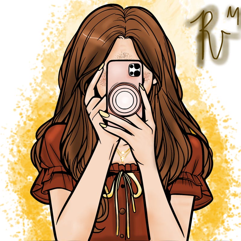 a realistic girl holding her phone taking pictures
