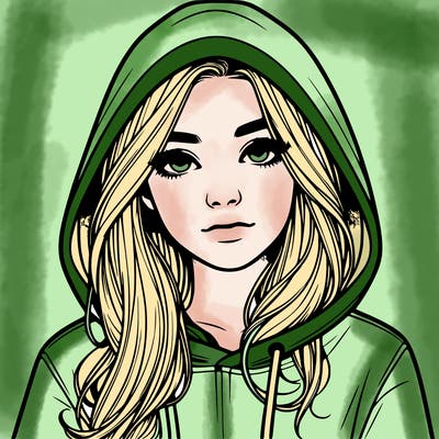 realistic girl with a hoodie