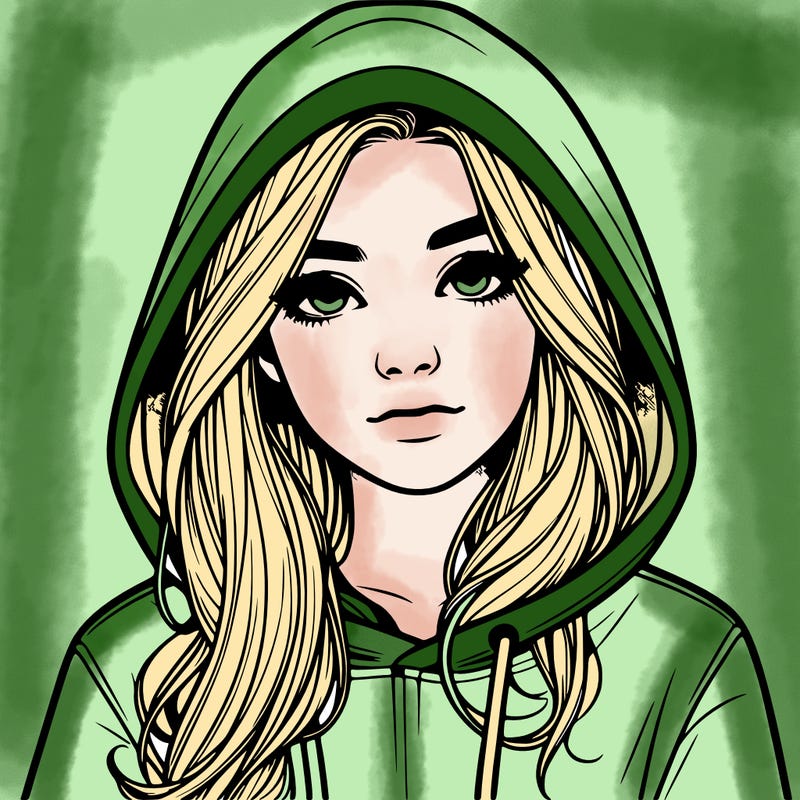realistic girl with a hoodie