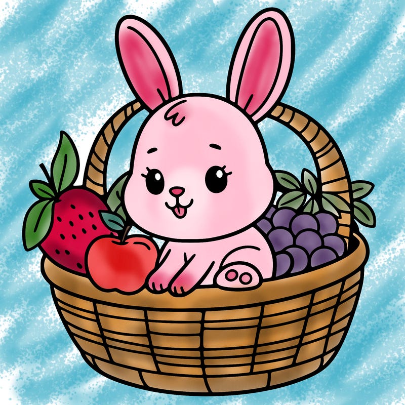 bunny in a fruit basket