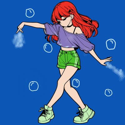 realistic girl danceing