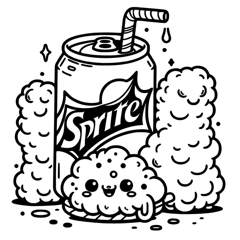 sprite soda with cotton candy