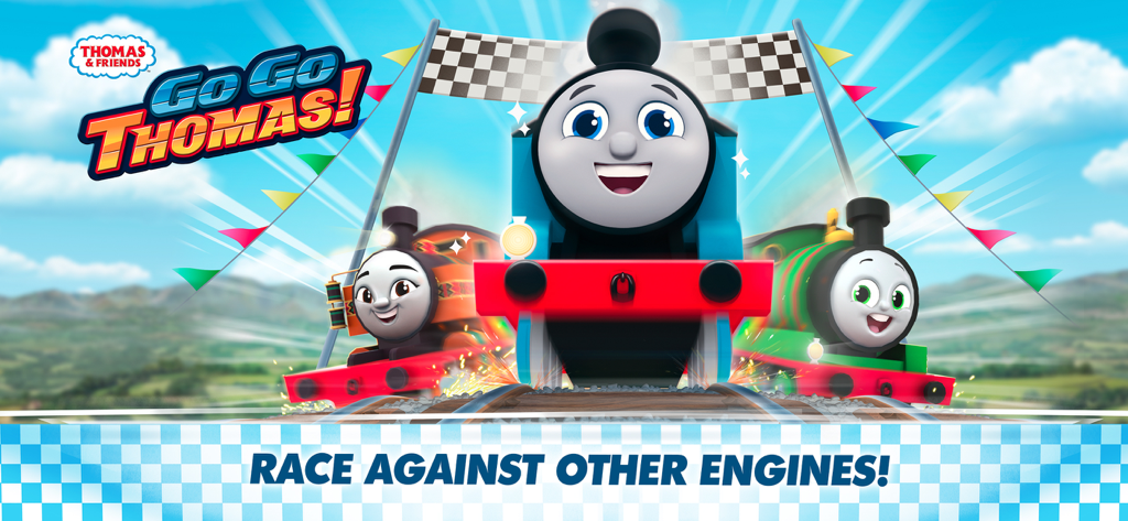 Thomas & Friends: Go Go Thomas - Thomas, o Trem, correndo contra outras locomotivas no jogo Go Go Thomas