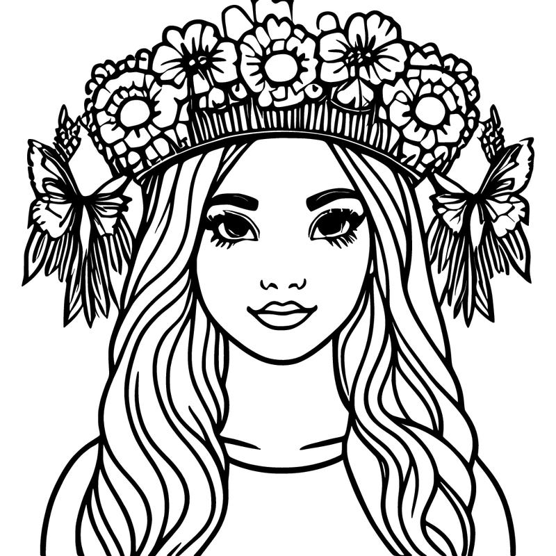 girl with flowers crown