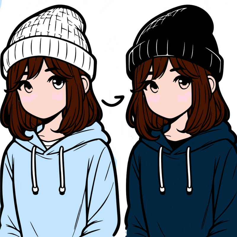girl with shoulder length hair, a beanie and a hoodie