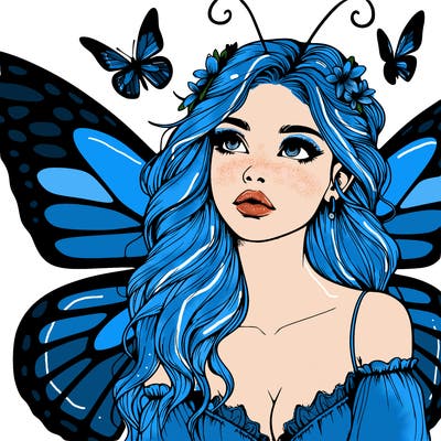 butterfly fairy realistic girl