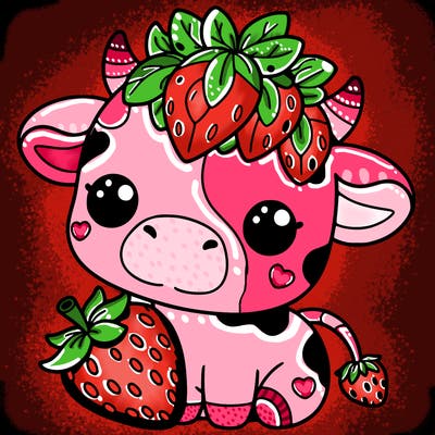 cute strawberry cow