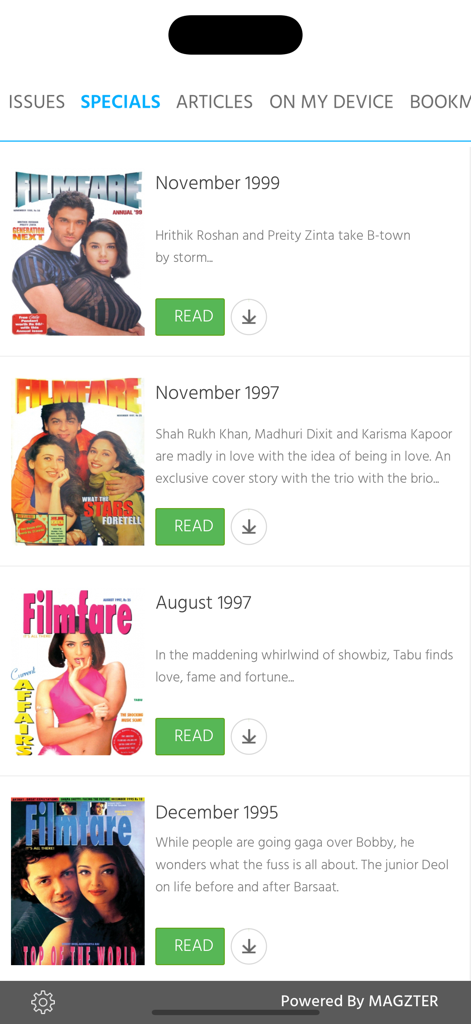 Filmfare Magazine - Digital archive of vintage Filmfare magazine issues featuring Bollywood stars