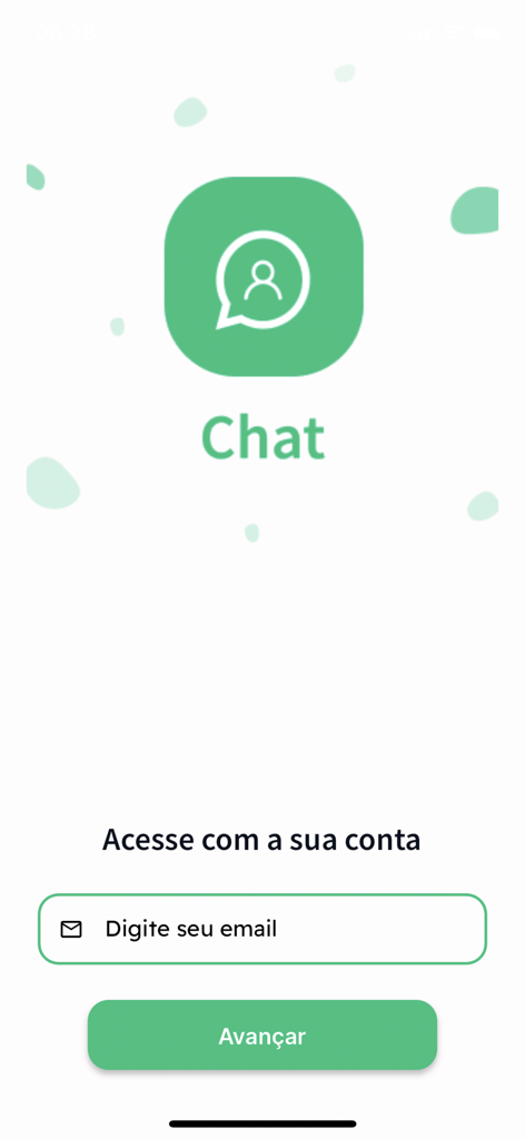 Login screen of the Chat atendimento app for business customer service