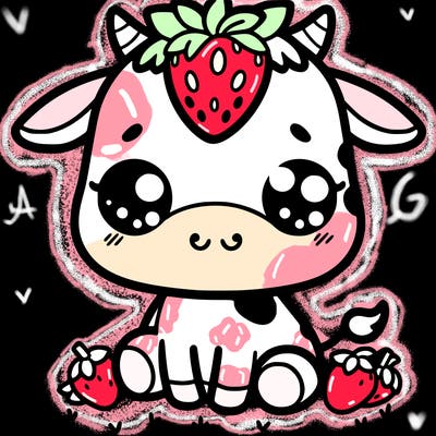 cute strawberry cow