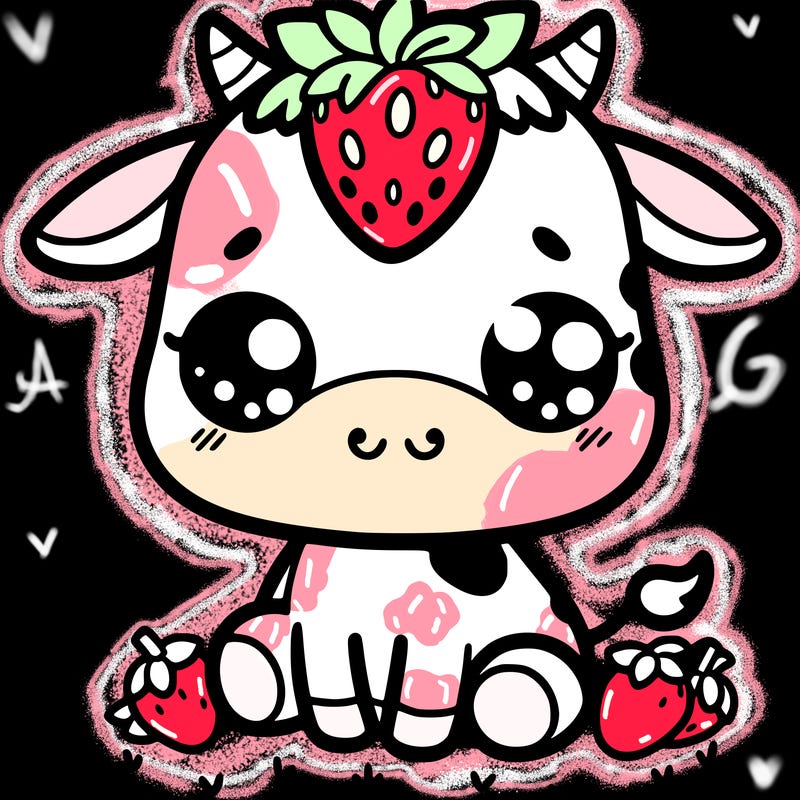 cute strawberry cow