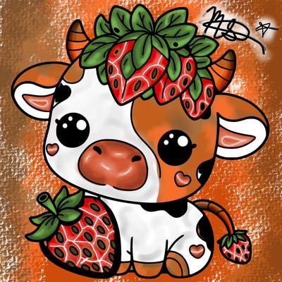 cute strawberry cow