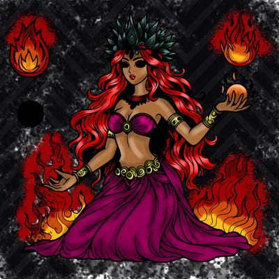 realistic fire goddess