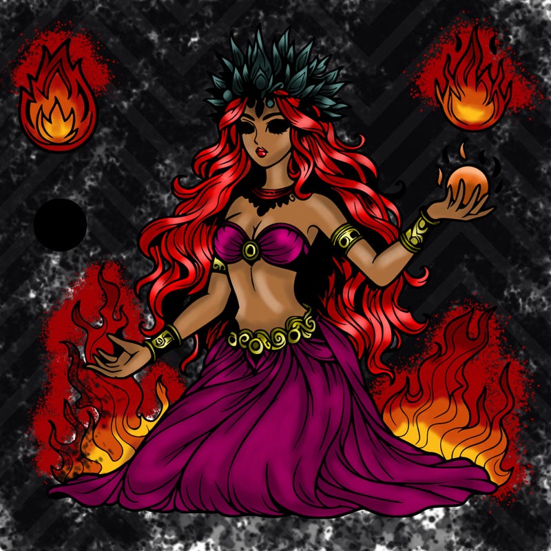 realistic fire goddess