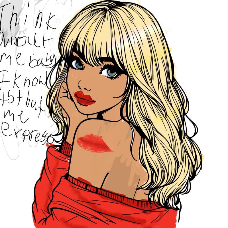 realistic girl with bangs looking over her shoulder